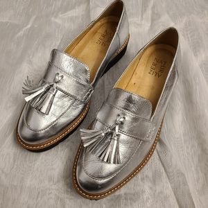 silver loafers